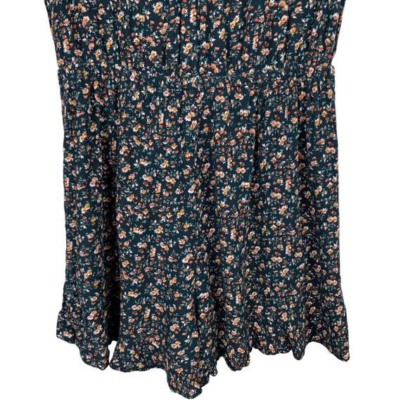 American Eagle Romper Black Floral Short Sleeve Women's M - Picture 10 of 11